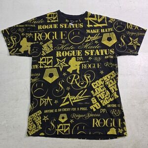 Rogue Status AWOL AOP All Over Print T-Shirt Y2K Skate Streetwear Mens M Rare VG